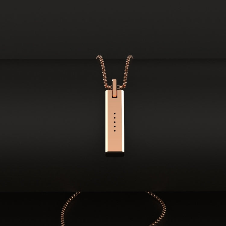 Rose gold rectangular magnetic pendant necklace with linked chain for Fitbit Flex 2