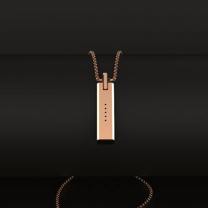 Rose gold rectangular magnetic pendant necklace with linked chain for Fitbit Flex 2