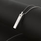 Silver-tone magnetic pendant necklace with side bars and linked chain