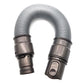 Vacuum extension hose accessory with two ribbed ends and plastic connector fittings, dark gray