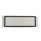 Rectangular replacement filter with white pleated media and black frame