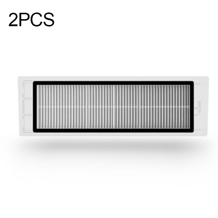 Washable dust box filter with ridged gray pleated media in white frame, 2-pack