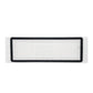 Robot filter element with white pleated mesh inside a black frame