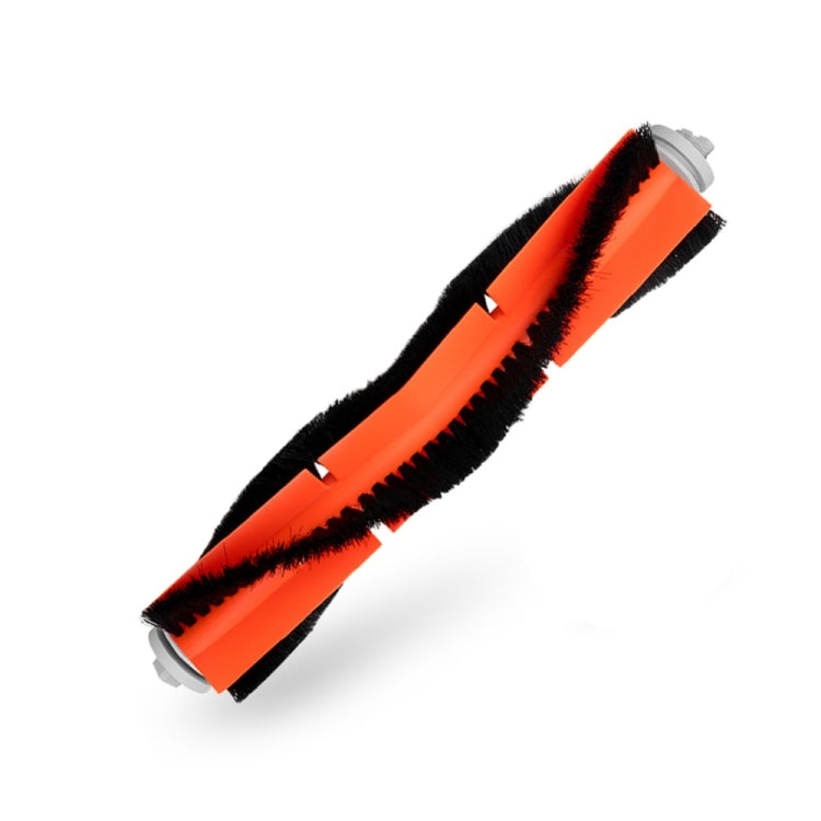 Robot main brush with orange core and black bristle roller