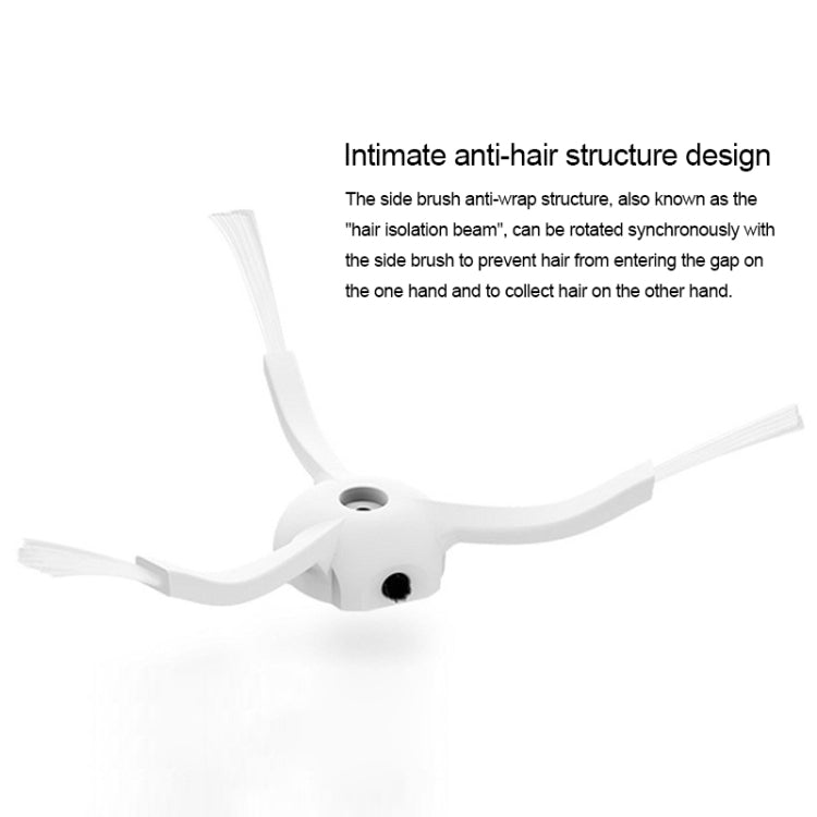 Robot side anti-hair brush assembly with two white blades
