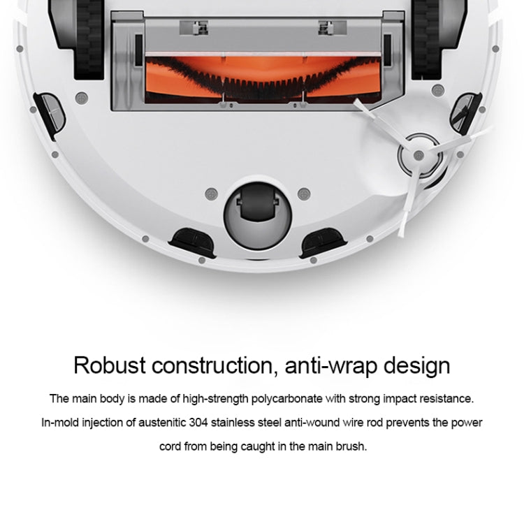 Robot underside showing installed main brush and rotating roller