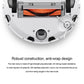 Robot dust bin interior showing orange main brush roller and guard design