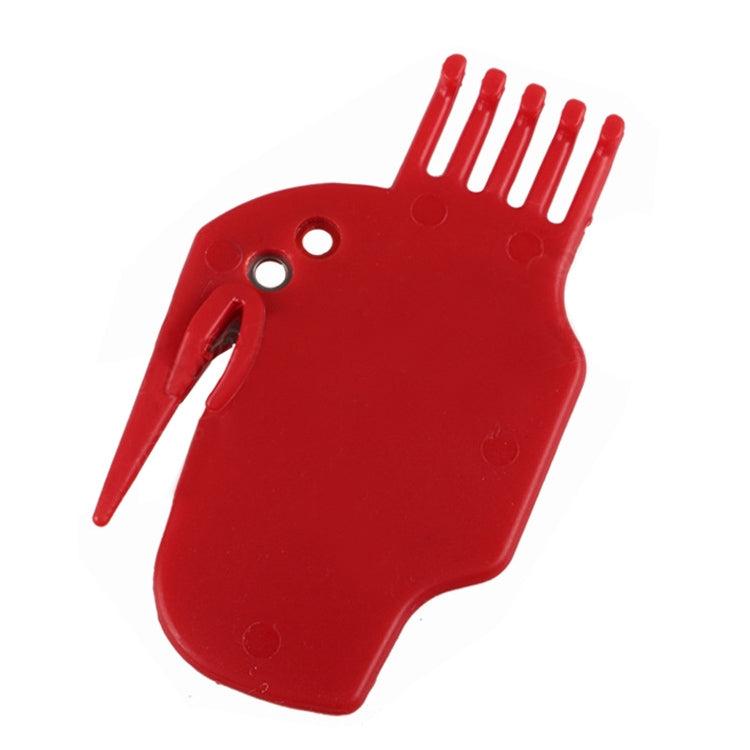 Robot vacuum side brush bracket with red base and red comb tines
