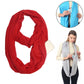 Women’s red solid infinity scarf, looped cowl style for winter layering