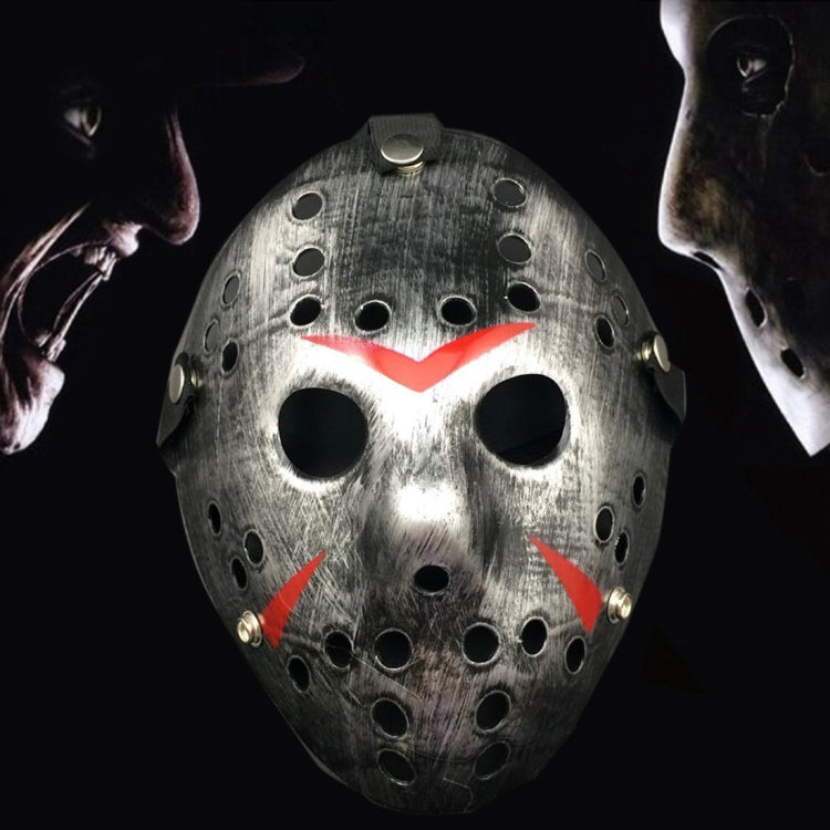 Halloween Party Cool Thicken Jason Mask, Gold, Red + White, Silver, Fluorescent Green