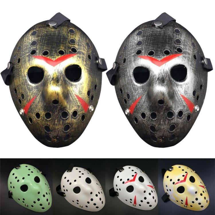 Halloween Party Cool Thicken Jason Mask, Gold, Red + White, Silver, Fluorescent Green
