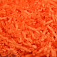 Orange shredded paper filler strips, crumpled crinkle paper confetti