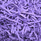 Purple shredded paper filler strips, crumpled and wavy paper shreds