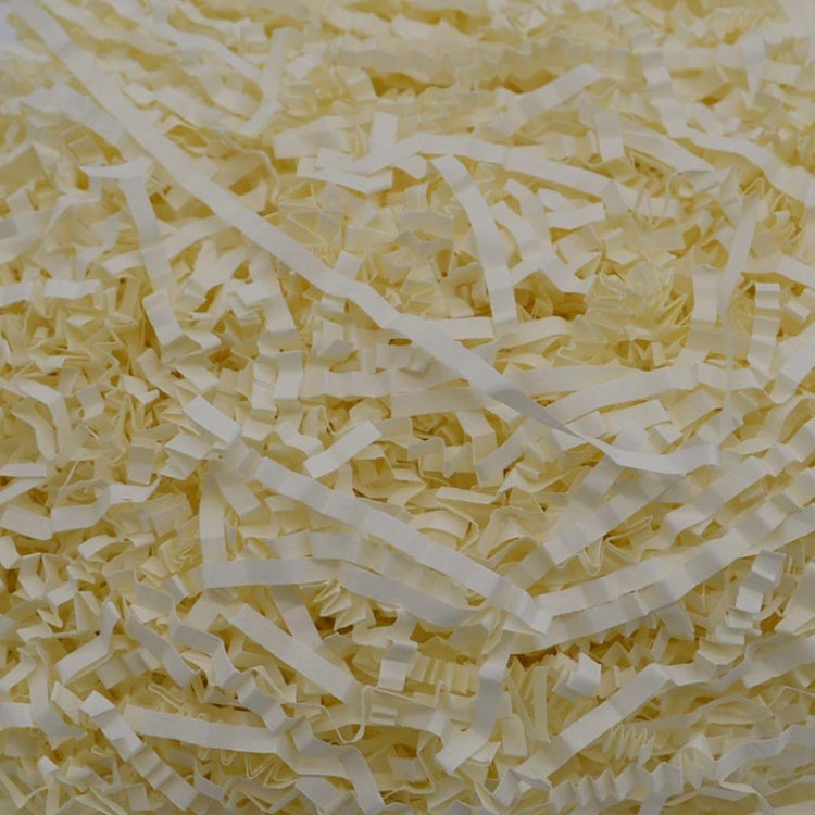 Cream/beige shredded paper filler strips, crumpled paper confetti filling