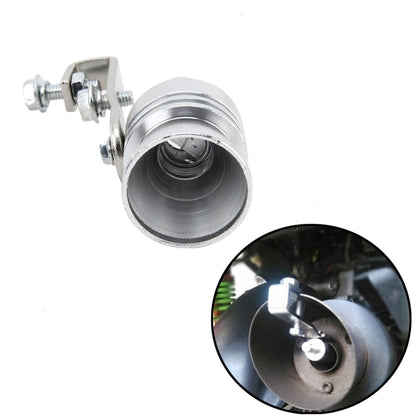Aluminum exhaust whistle muffler pipe, silver inlet with threaded stud and clamp