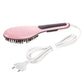 Pink hair straightener comb with comb teeth and power cord