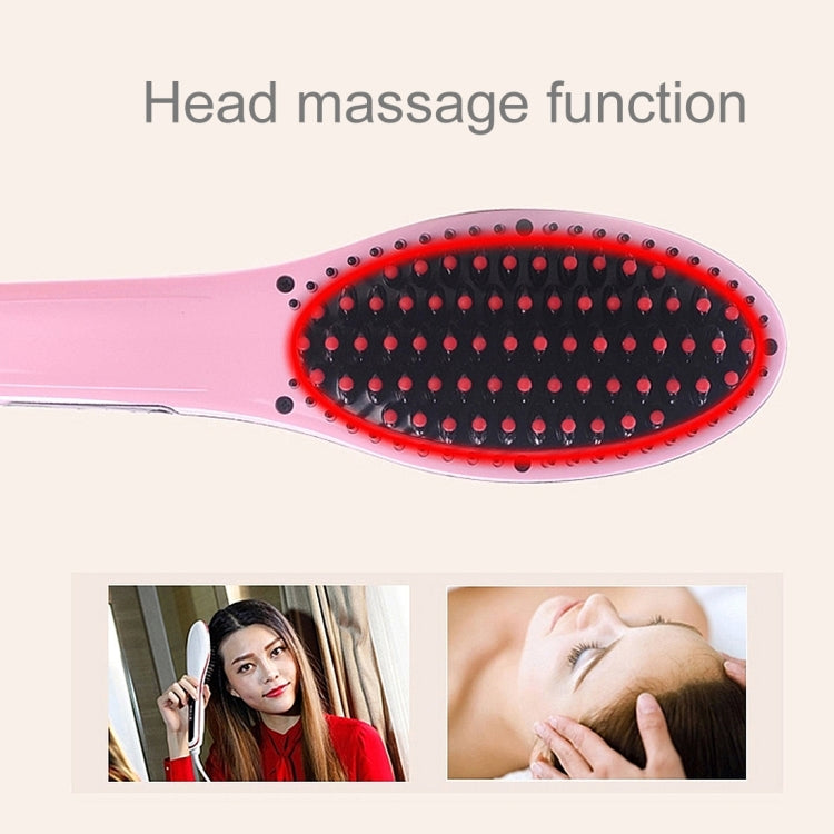 Pink hair straightener comb head with oval bristle pad