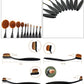 10 PCS Toothbrush Style Handle Makeup Brush Eyebrow Brush Set, Black