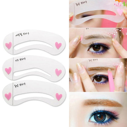 3 in 1 Eyebrow Stencil Shape Template Tools, 3 in 1