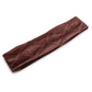 Wine red velvet headband with stitched center panel, slim wide flat band.