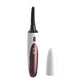 White heated eyelash curler with digital display and included white cover