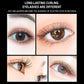 Curled eyelash photo comparison showing long-lasting curl results