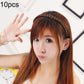 Twist braid hair headband with dark brown braided band, worn on top of hair