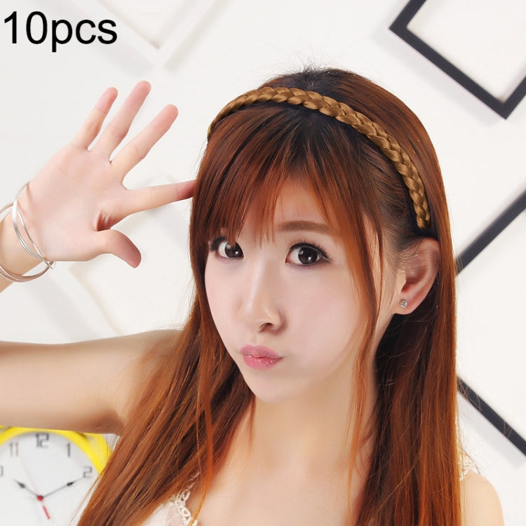 Braided hair headband with tan twist braid around the hairline