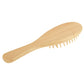 Natural wooden hair massage comb brush with rubber base, small, pin detail