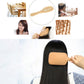 Natural wooden hair massage comb brush with rubber base, small, brushing black hair