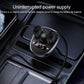USAMS dual USB car charger with digital power display, black