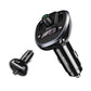 Black and silver car wireless charger with dual USB ports and top control dial