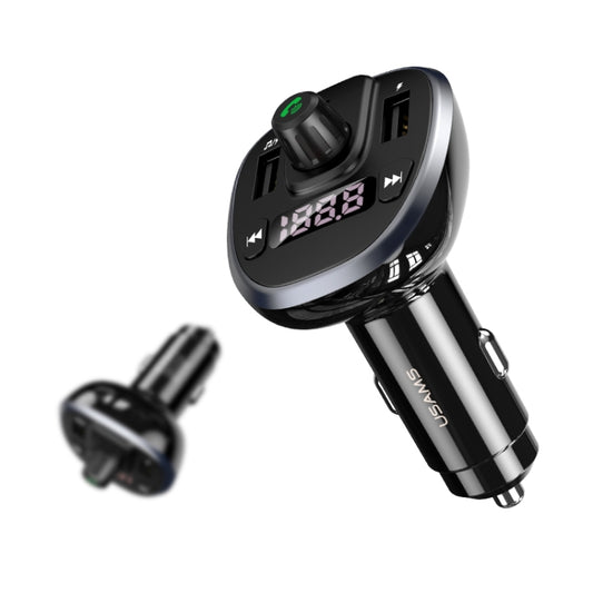 USAMS US-CC115 C21 Dual USB 3.4A Digital Display Wireless FM Car Charger, US-CC115 C21