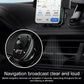 Black wireless car charger with dual USB ports and front control buttons
