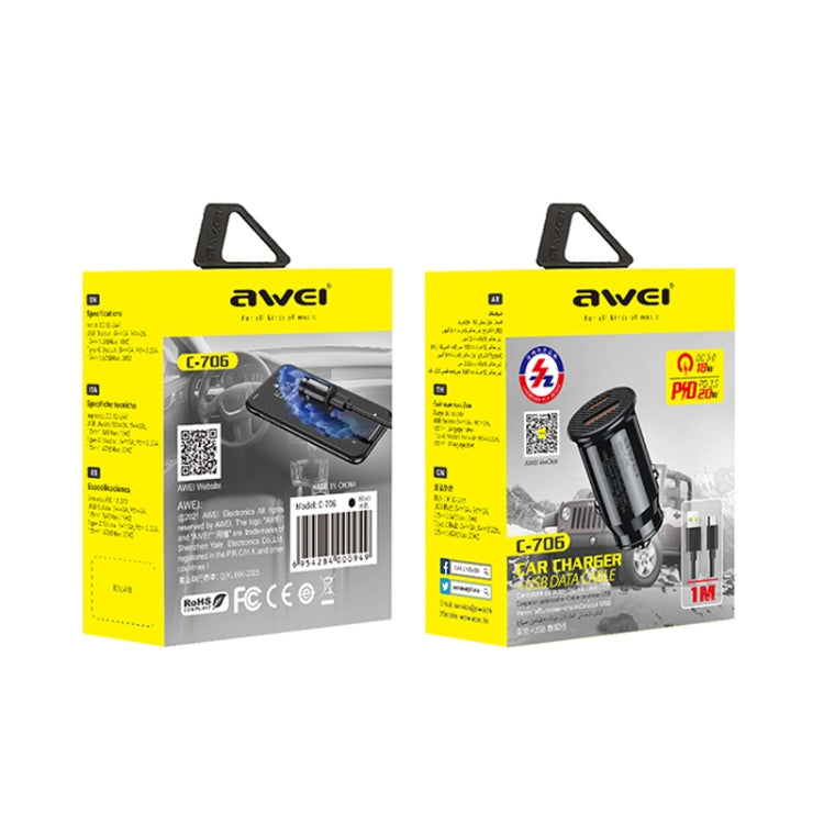 Awei C-706 car charger retail packaging boxes
