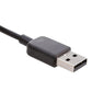 USB-A charging cable connector with black strain relief