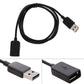 Black charging cable shown with USB-A plug and charging port end