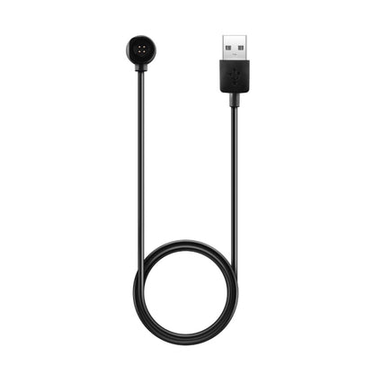 Black charging cable with USB-A to round 4-pin connector