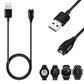 Black USB-A charging cable with watch dock connector and USB plug ends