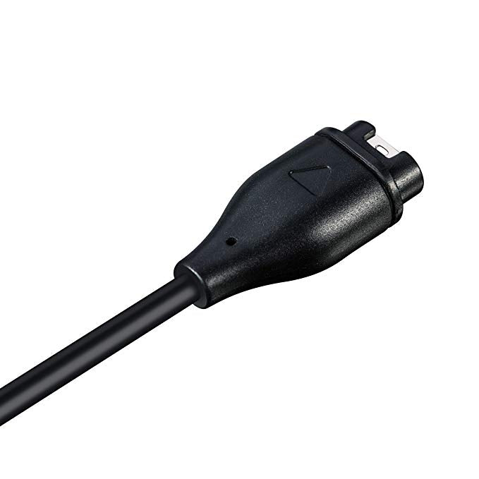 Black watch-side charging connector with protective housing and metal contact opening