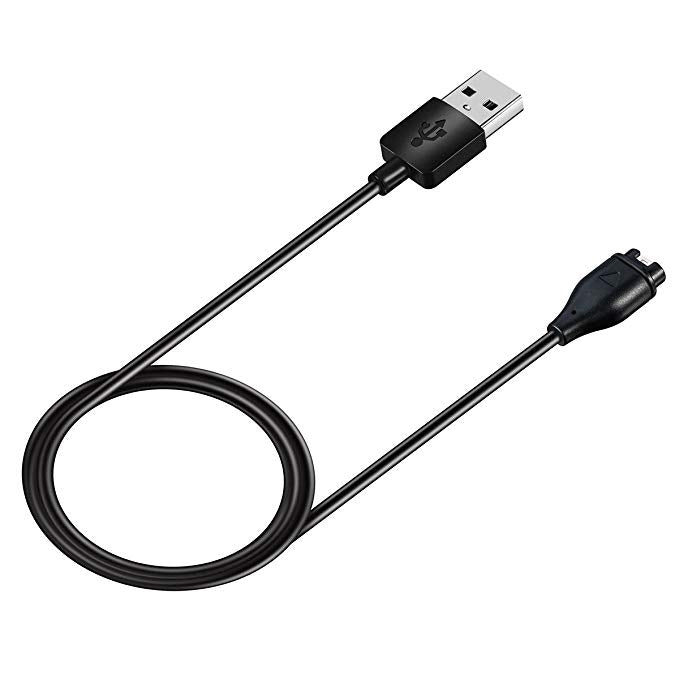 Black USB-A to watch charging cable with USB plug and molded watch connector