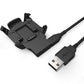 Watch charging dock with attached cables and USB connectors