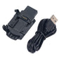 Black watch charging connector cradle with USB cable