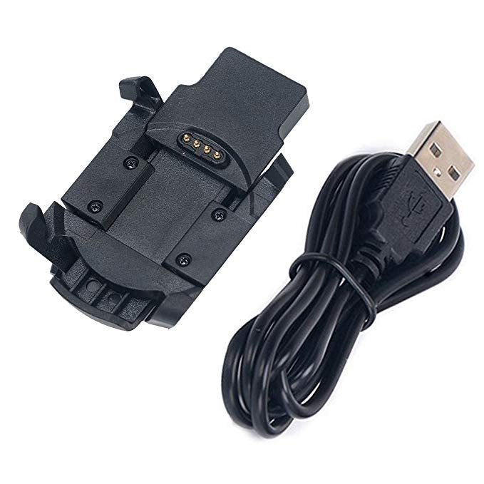 Black watch charging connector cradle with USB cable