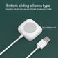 White magnetic charging base with anti-slip silicone pad and USB charging cable