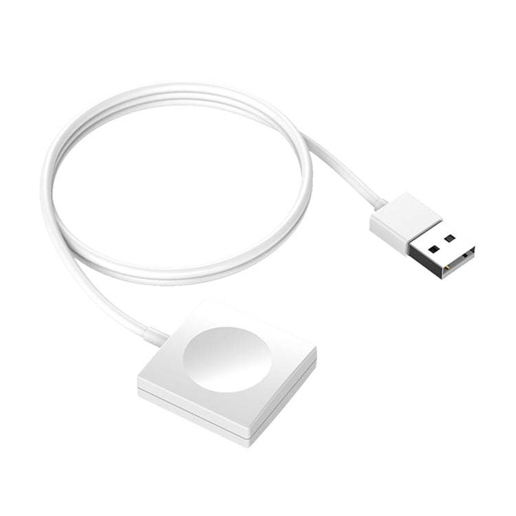 Portable magnetic wireless charger base with USB cable, white