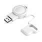 White magnetic wireless charger for Apple Watch with USB cable and lanyard clip