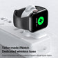 Black magnetic wireless charging dock with round base for Apple Watch