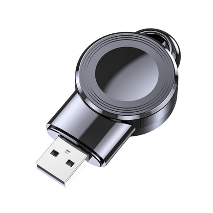 Black magnetic wireless watch charger with USB plug and ring charging dock