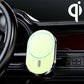 Magnetic car air vent wireless charger bracket with light green face and glowing ring